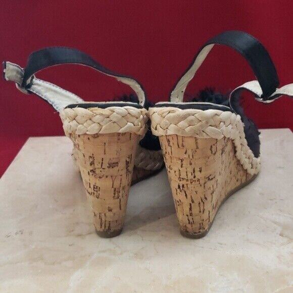 Db Dk Fashions Heels Black Flower Wedges - Size 7.5 - Picture 4 of 8